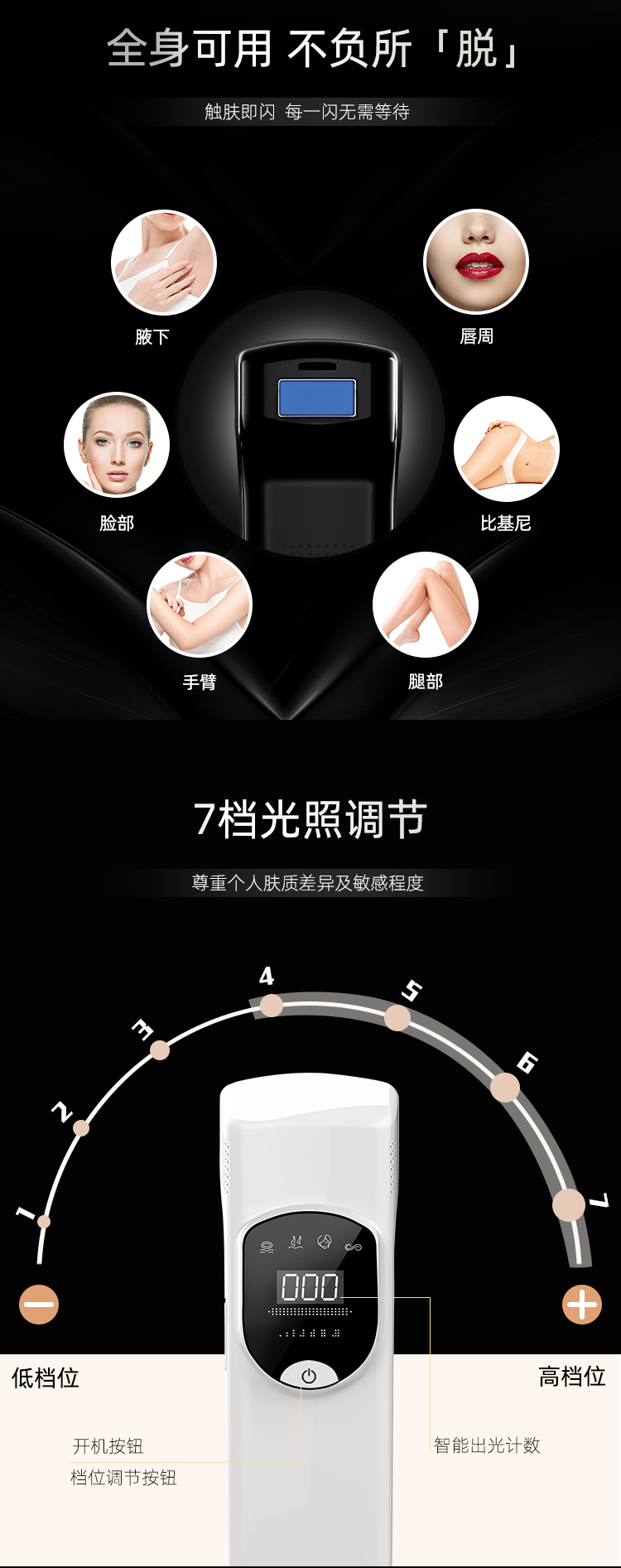 M2c 家用女士IPL光子激光脫毛儀 全身脫毛器  OEM/批發(fā)定制/生產廠家(圖6)